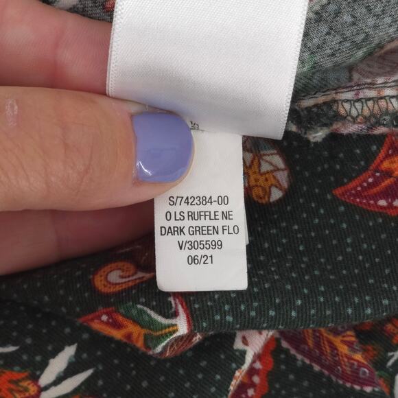 Old Navy 4T Boho Holiday Heritage Floral Dress Balloon Sleeves Ruffle Neckline - Picture 6 of 10